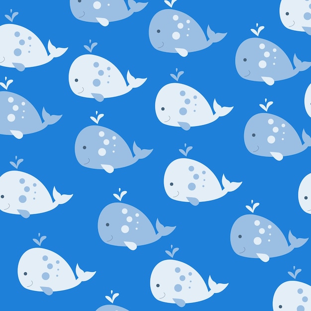 Vector cute fish on blue background