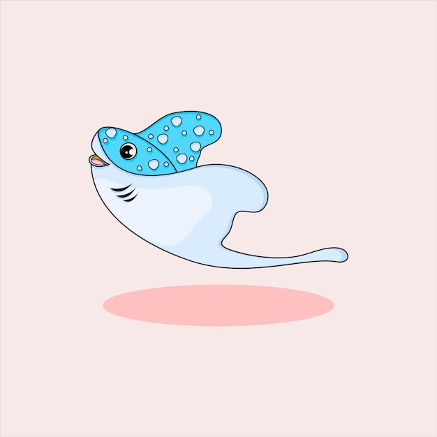 Vector cute fish cartoon animal