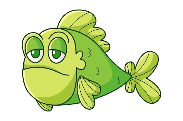 Vector cute fish cartoon character design