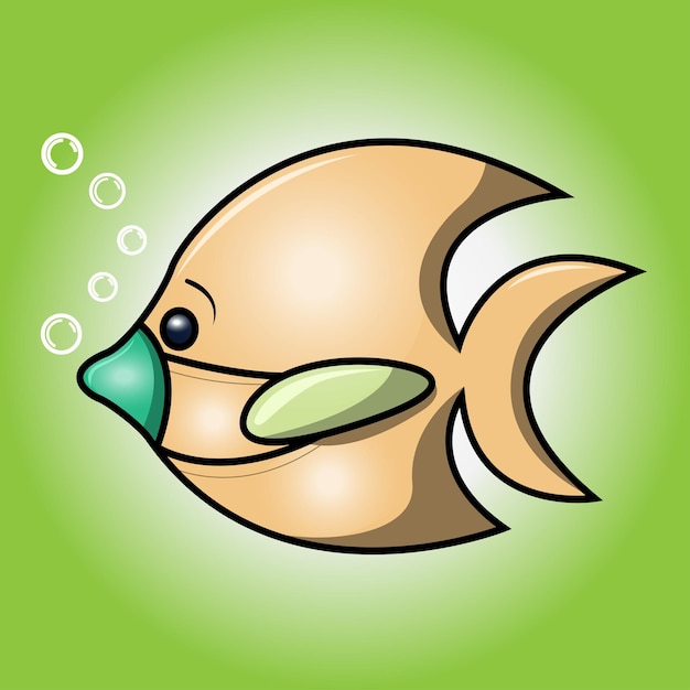 Cute fish cartoon wearing a mask