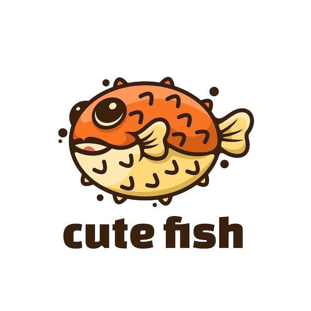 cute fish character mascot