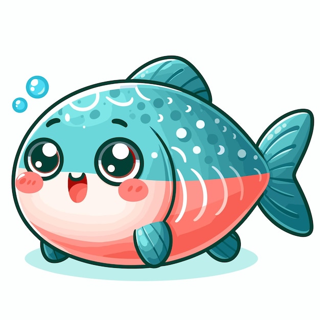 Vector cute fish vector on white background