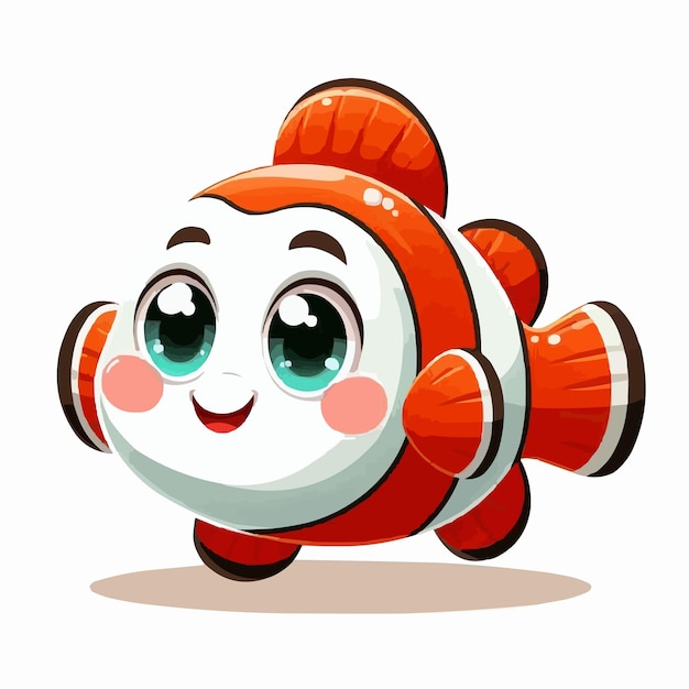 Vector cute fish vector on white background