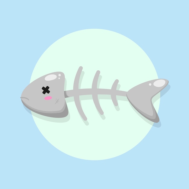 Vector cute fishbone