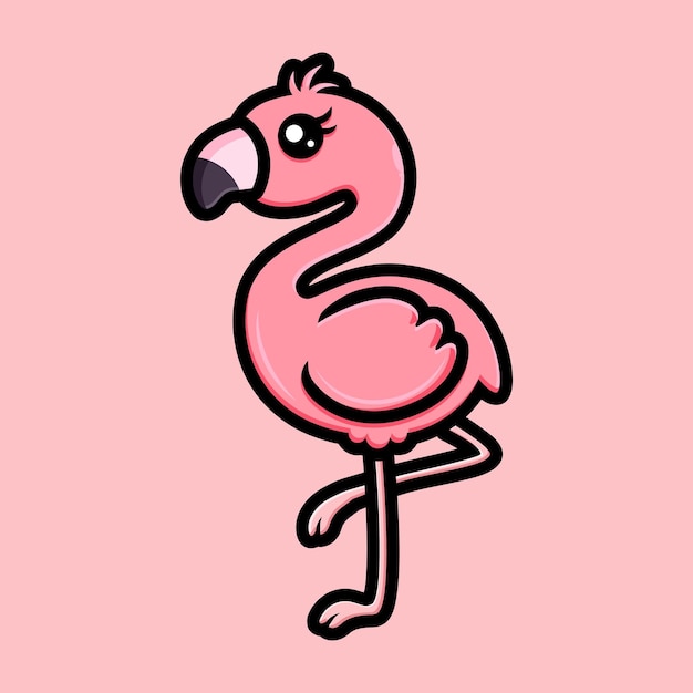 かわいいフラミンゴ鳥のデザイン