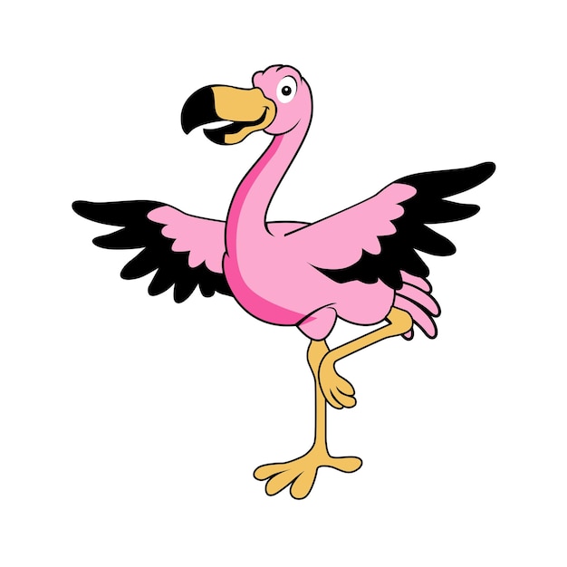 Cute flamingo cartoon vector