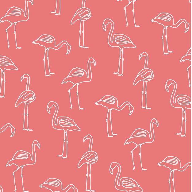 Cute flamingo seamless