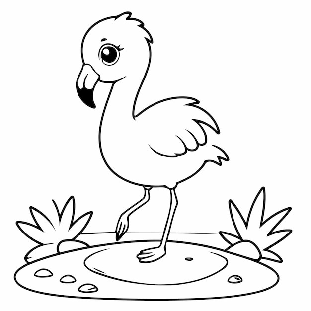 Cute Flamingo for toddlers coloring book