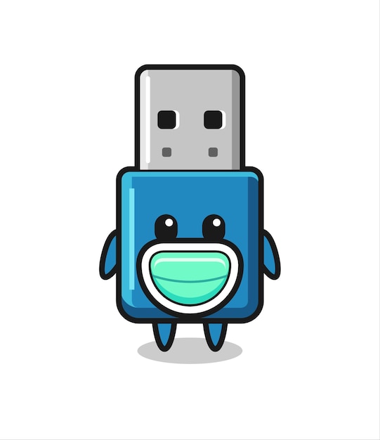 Simpatico cartone animato usb flash drive che indossa una maschera