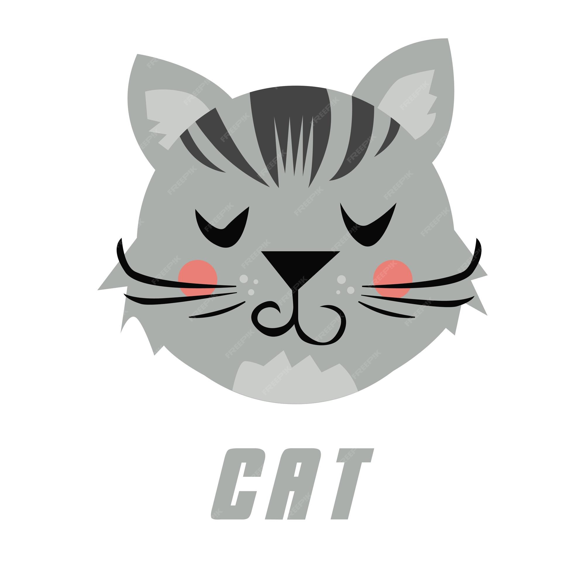 Premium Vector | Cute flat animal cat vector