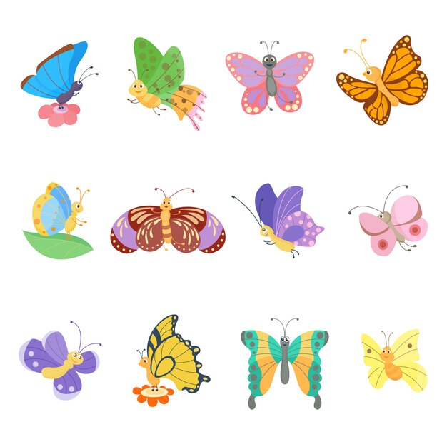 Vector cute flat butterfly vector