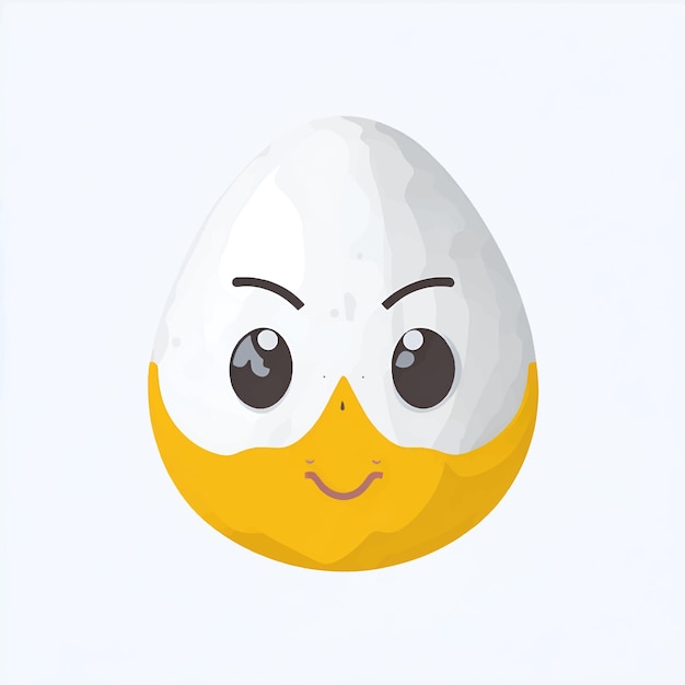 Cute Flat Cartoon Egg Face Illustration Vector illustration of cute egg with expression