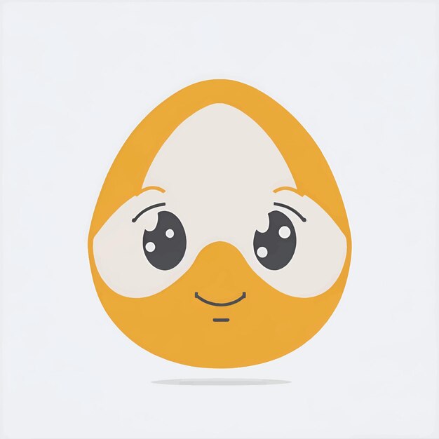 Cute Flat Cartoon Egg Face Illustration Vector illustration of cute egg with expression