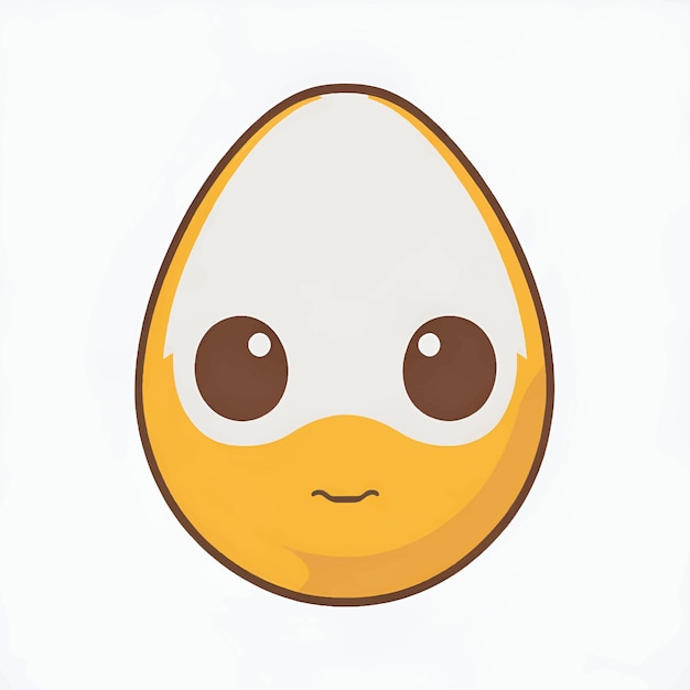 Вектор Симпатичная плоская мультяшная иллюстрация лица яйца векторная иллюстрация милого яйца с выражением