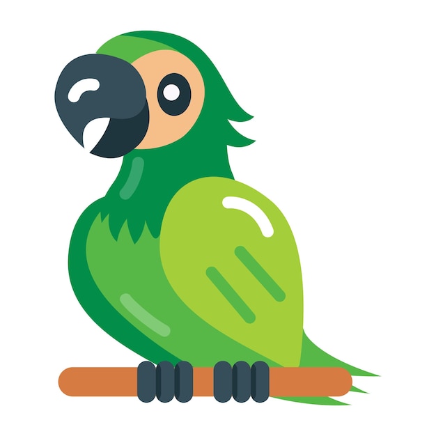 Cute flat icon design of parrot