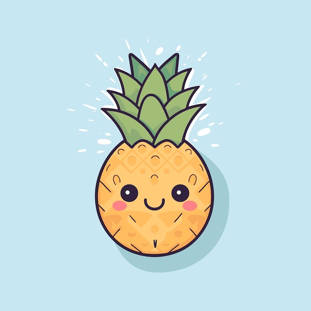 Cute flat illustration ananas High quality