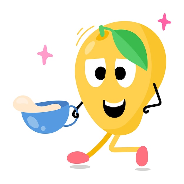 A cute flat sticker of a mango