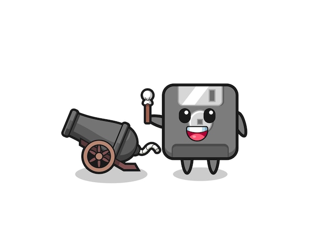 Cute floppy disk shoot using cannon  cute design