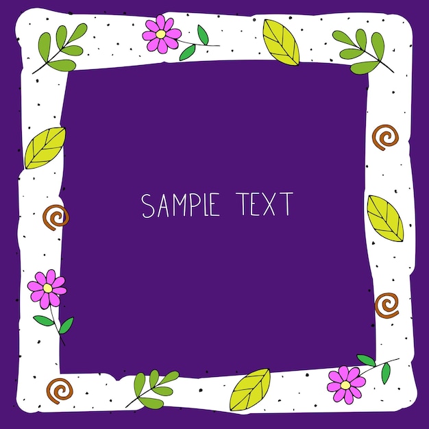 Cute floral frame with decorative elements