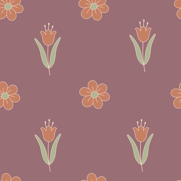 Cute floral pattern on dark