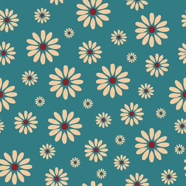 Vector cute floral pattern in pastel colors