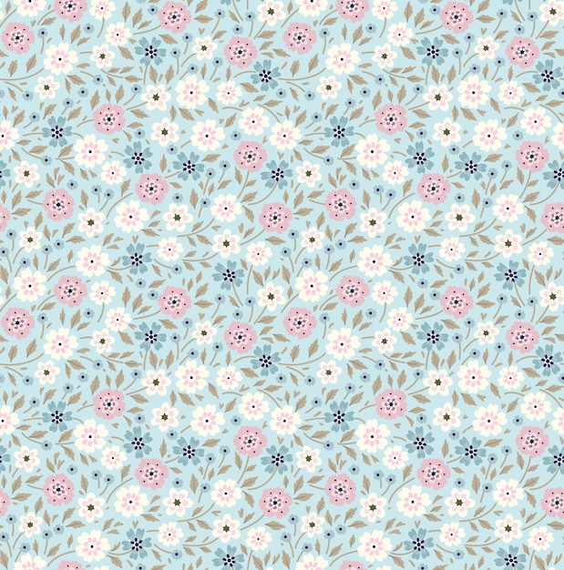 Vector cute floral pattern in the small flowers. ditsy print. seamless vector background.