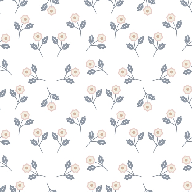 Vector cute floral seamless pattern