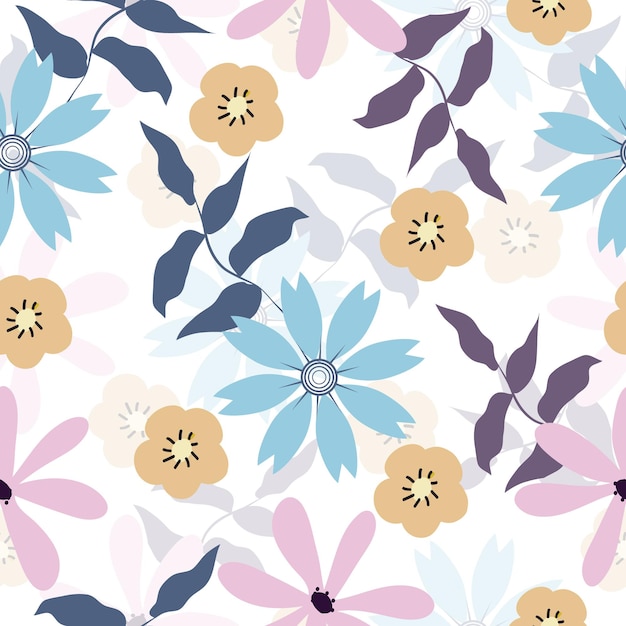 Cute floral surface pattern seamless background