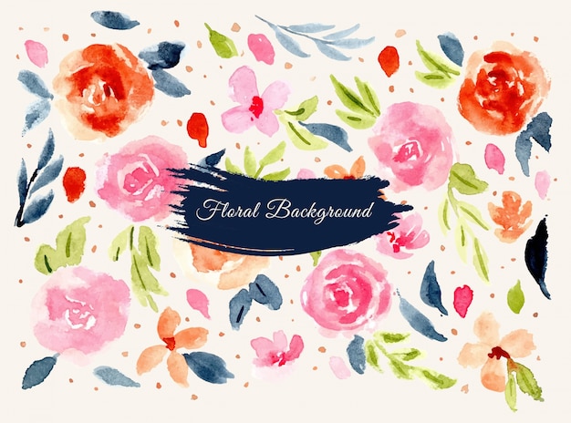 Vector cute floral watercolor background