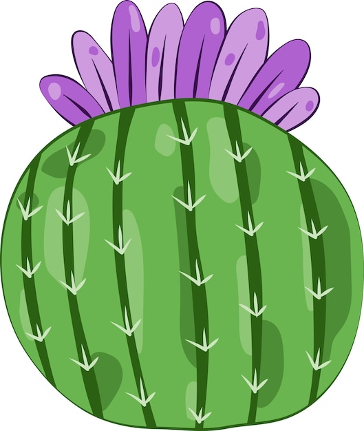 Vector cute flower cactus nature plant desert icon art illustration graphic element