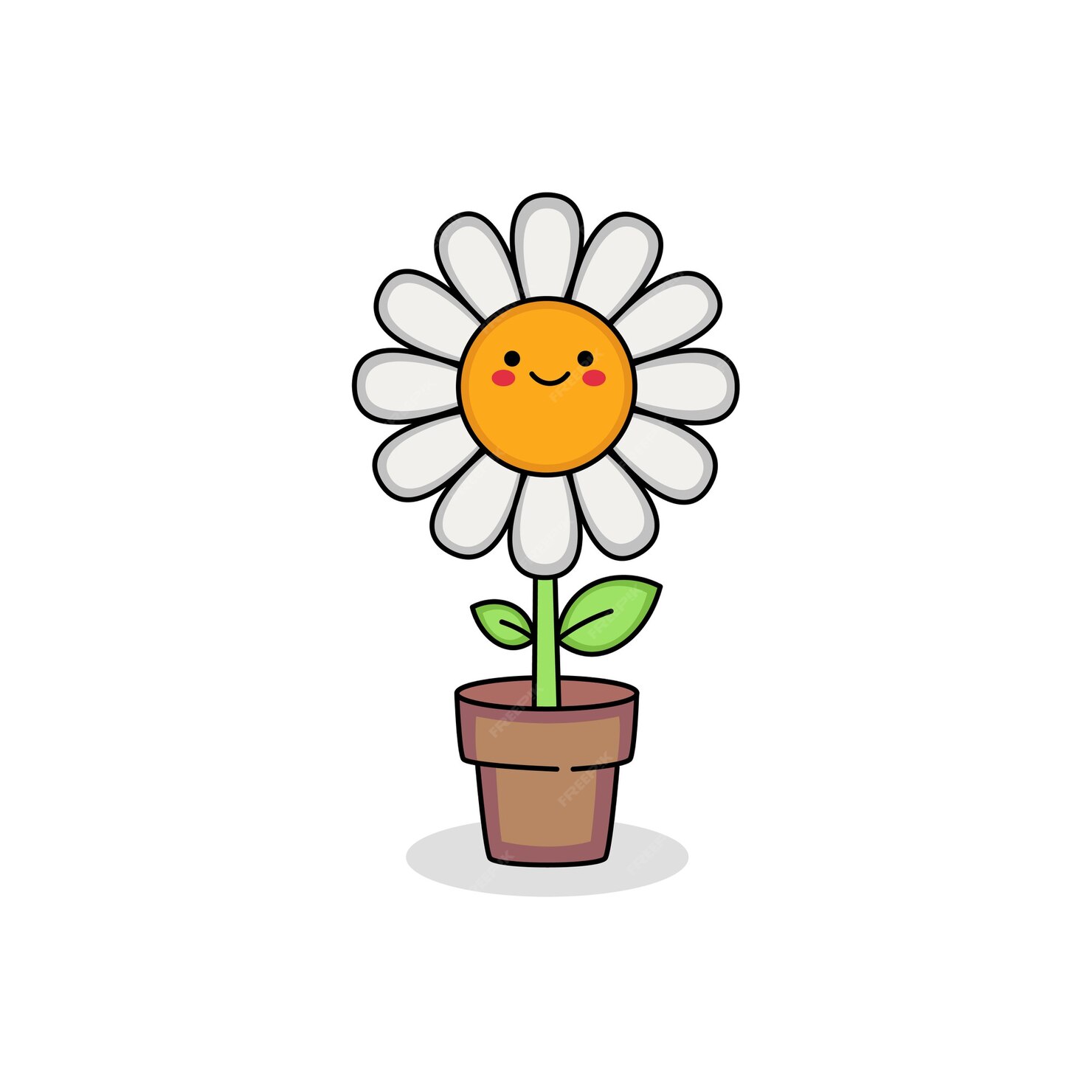 Cute flower cartoon character | Download on Freepik