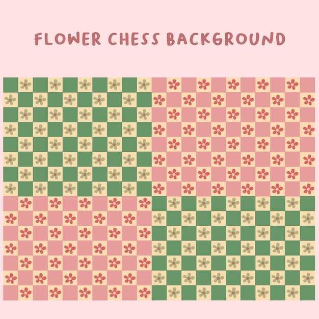 cute flower chessboard background