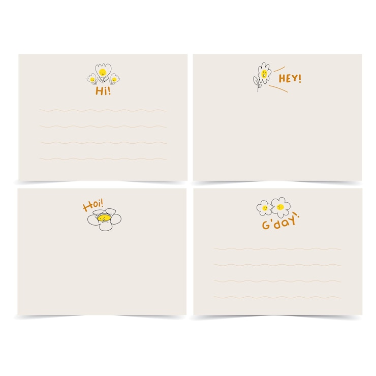 Vector cute flower and leafs template