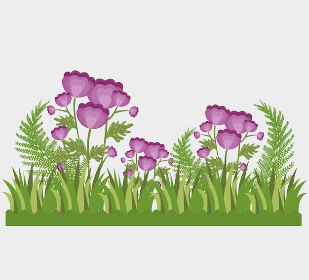 Vector cute flower plant icon