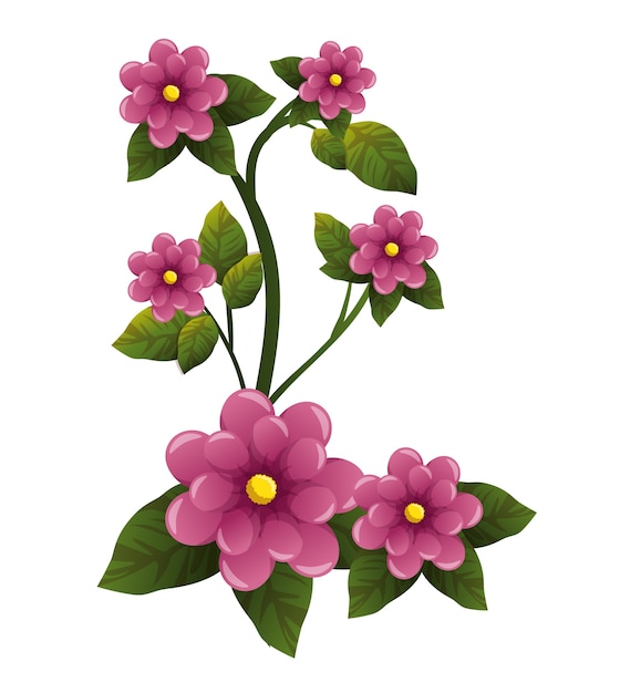 Vector cute flower plant icon