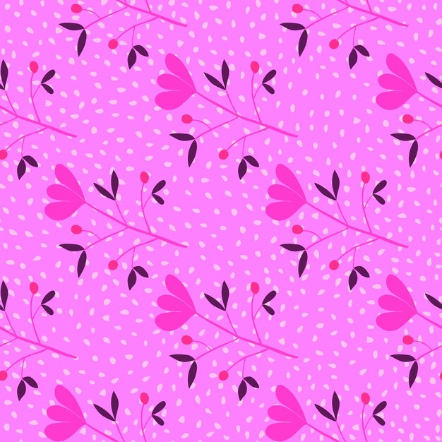 Cute flower seamless pattern Abstract floral endless wallpaper Creative botanical background