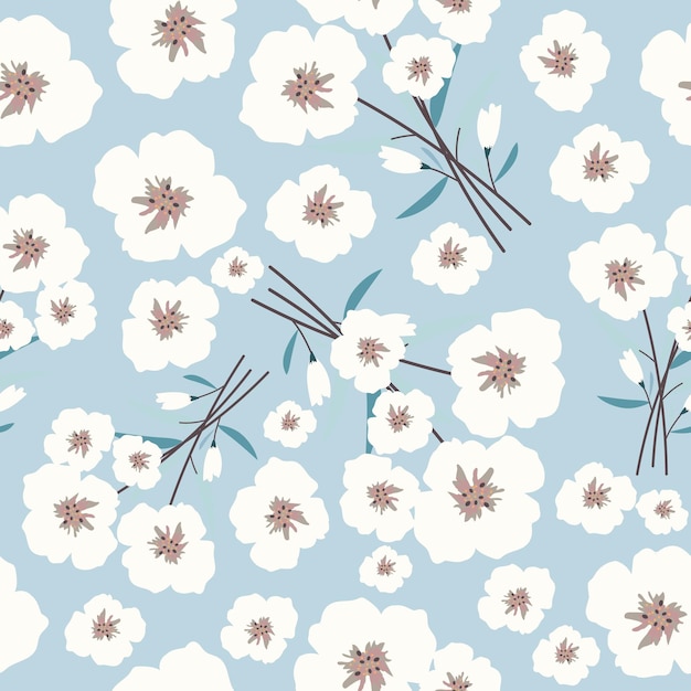 Cute flower seamless pattern