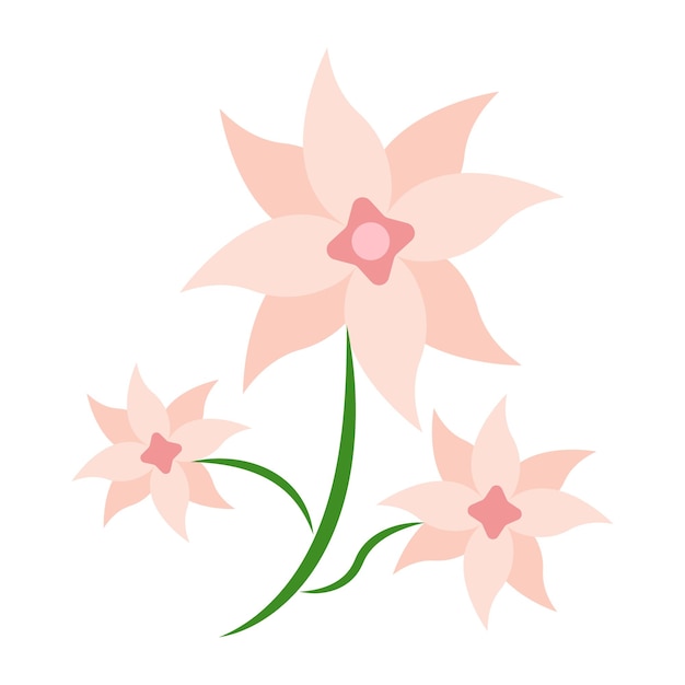 Vector cute flower vector pink color flower