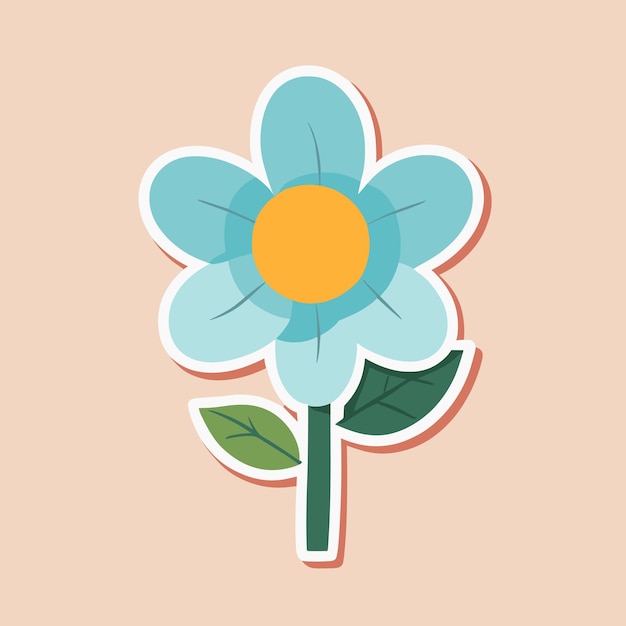 Vector cute flower vector sticker design