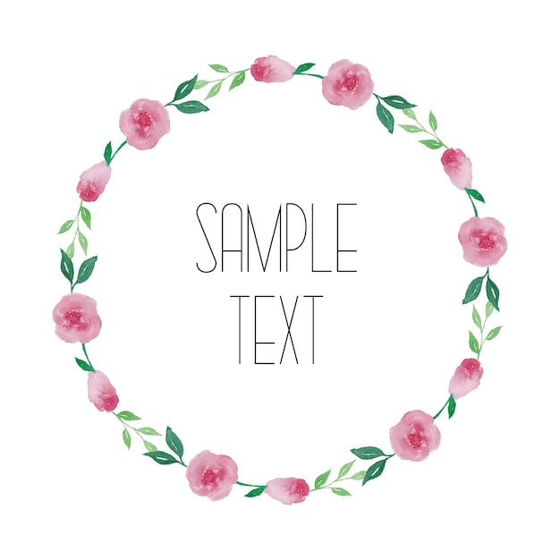 Cute Flower Watercolor Wreath Design 