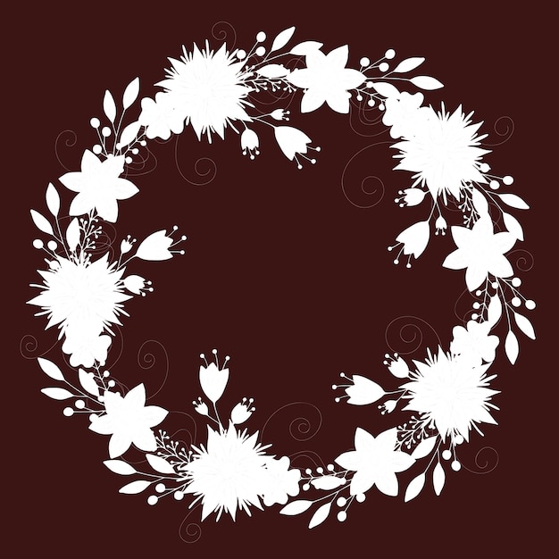 cute flower wreath. vector illustration.