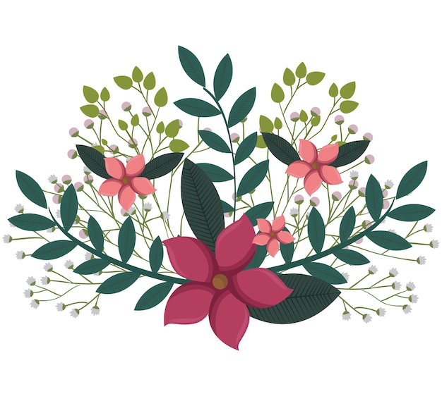 Cute flowers decorative icon