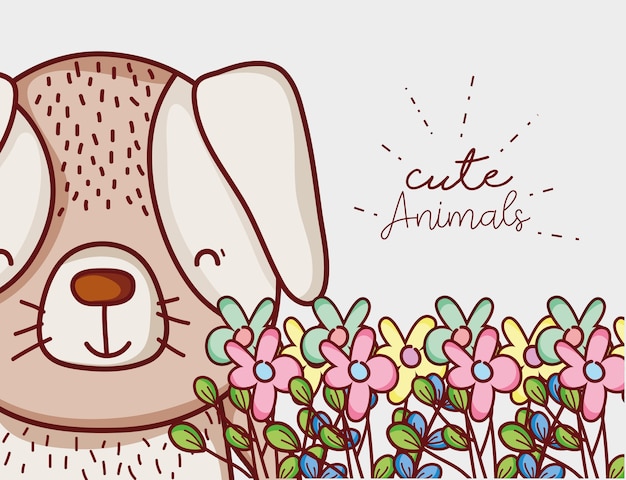 Cute flowers doodle cartoons