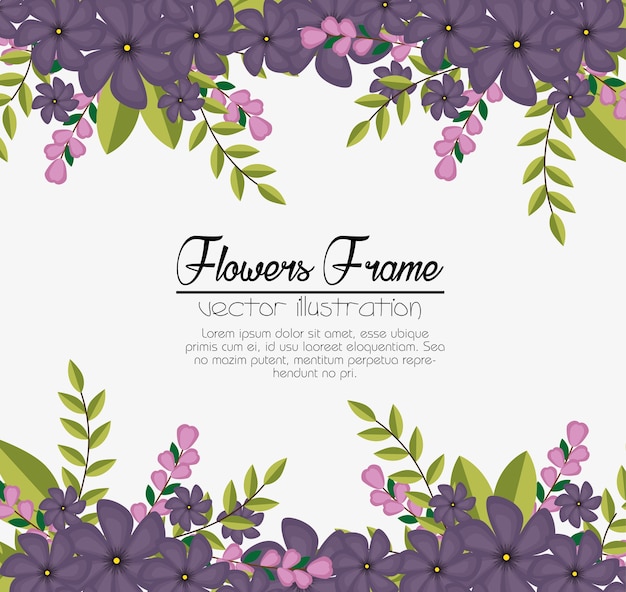 Cute flowers frame background