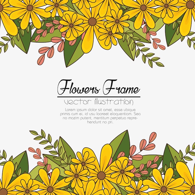 cute flowers frame background