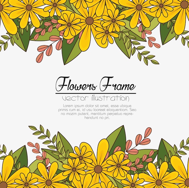 Cute flowers frame background