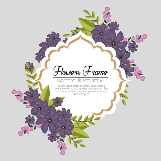 Cute flowers frame background