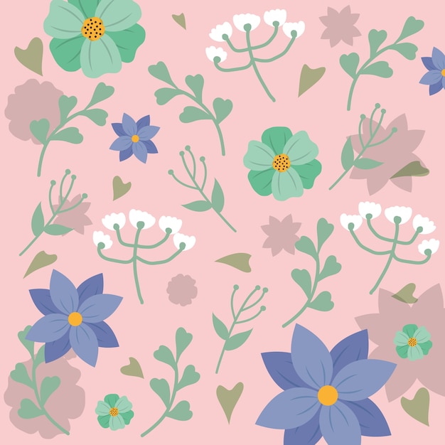 Cute flowers pattern background