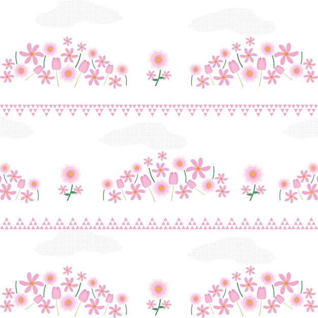 Cute flowers pattern background