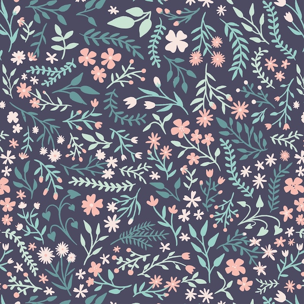 Vector cute flowers pattern design